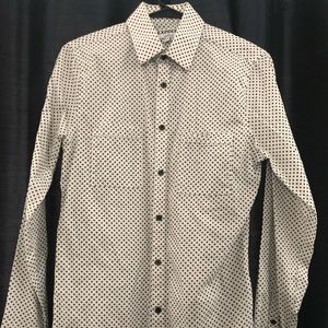 White and Black dotted dress shirt from Express